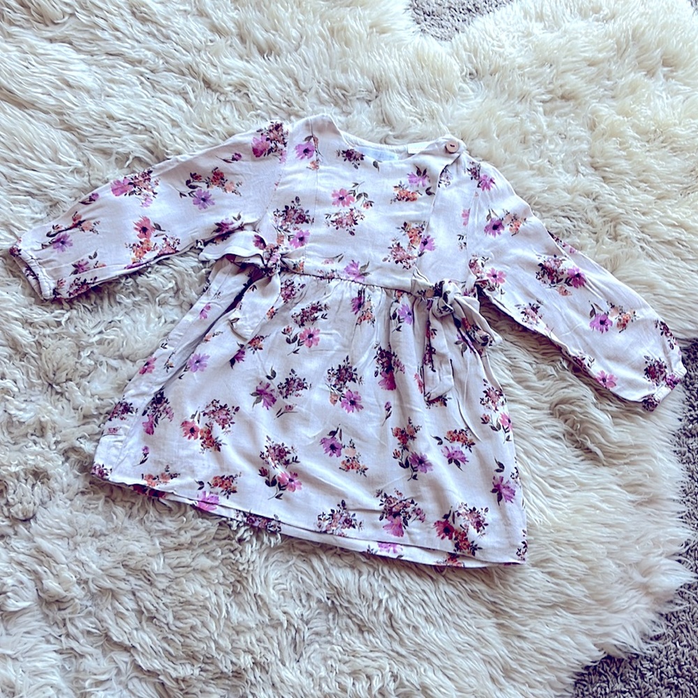 ZARA floral linen dress